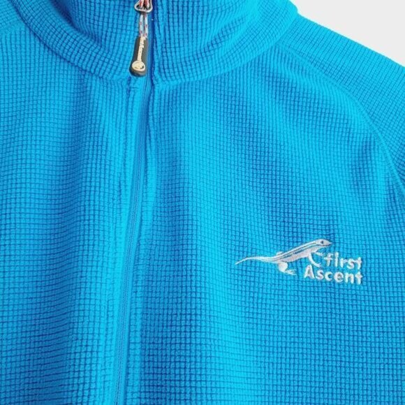 FIRST ASCENT Sweatshirt Waffle Texture Sweater Top Blue Sz XL - Picture 5 of 8